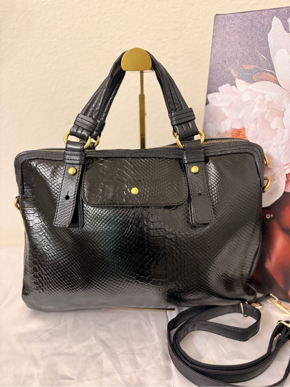 Like New - Y2K Marc Jacobs Turnlock Python Satchel - Picture 4 of 10